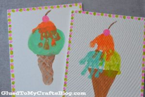 Hand Print Ice Cream Cone