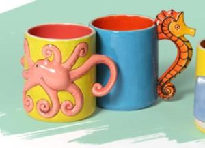 Painted Octoput Sea Horse Mug